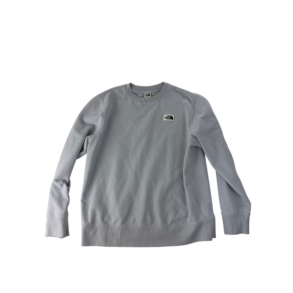 The North Face Sweatshirt Womens XL Heritage Patch Crewneck Pullover Light Blue